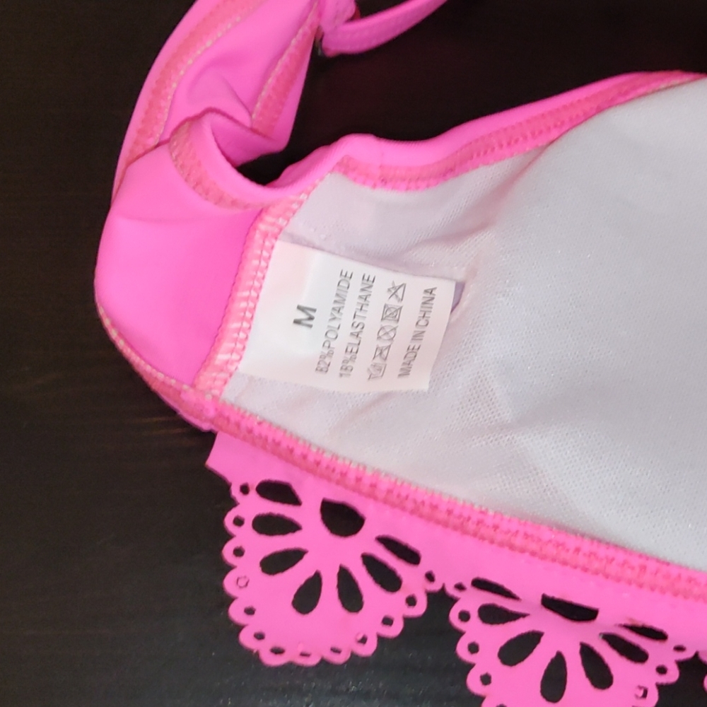 Bright Pink Ruffle Bikini, M - Picture 7 of 11